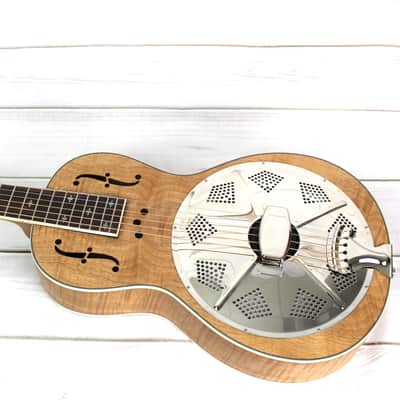 Royall Flame Maple Parlor Resonator Guitar Natural Satin Finish image 4