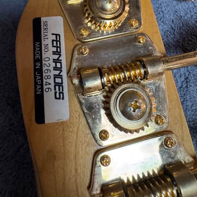 1990s Fernandes TEB-1 Tele Bass Made in Japan Black P/J Gold Hardware w/ Hardshell Case image 9