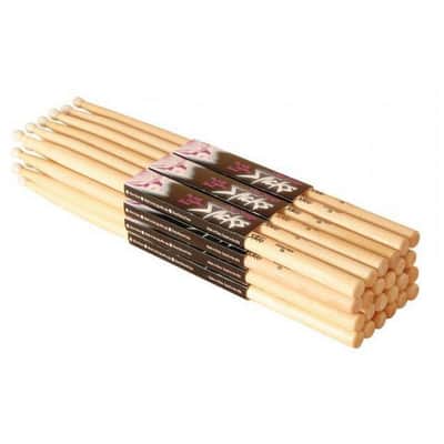 On-Stage HW2B Hickory Wood Tip Drum Sticks (12 Pairs)