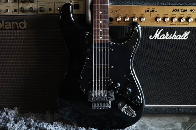 Fender Stratocaster Black Hss 1986 Japan Floyd Rose image 1