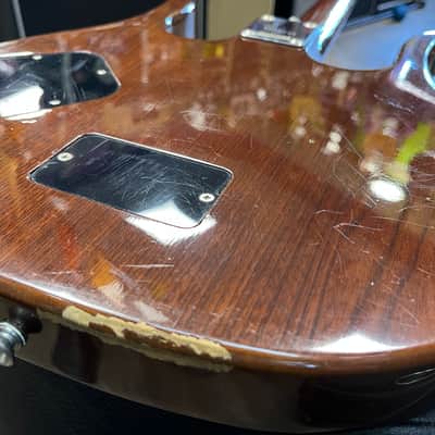 Hondo II HP-1081 Longhorn Guitarlin 31 Frets 1980 - Walnut image 20