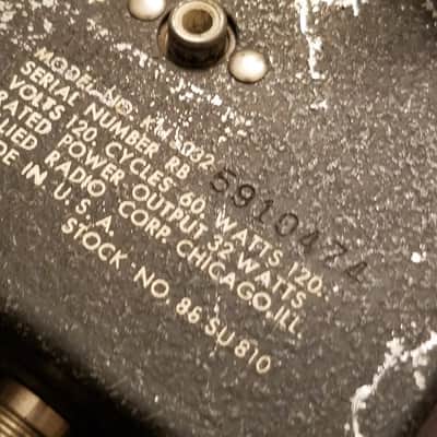 Knight KN3032 32 Watt Tube Amp Head MCM Style PA Phono 1950s Black Silver image 5