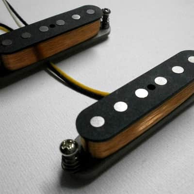 Hot Mustang Pickups A5 Vintage 7.5kOhm Bridge 6.4kOhm Neck Offset Electric Guitar Custom Shop Q Fits Fender GrayBottom HandWound by Q pickups Duo Sonic image 6