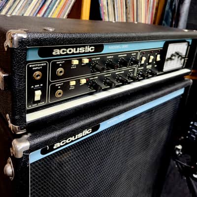 1978 Vintage Acoustic Control Corp Model 330 Head & Model 403 4x12 Cabinet Stack - 1970s Blue-Face Solid State Powerhouse image 3