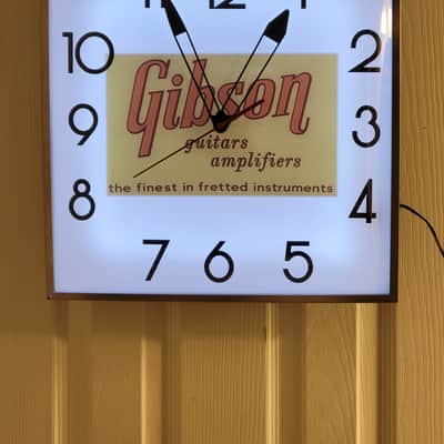 1950's Gibson Dealer Style Square Light Up Clock Killer Cool Mancave, Bar, Garage Item image 3