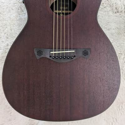Tagima Utah Gran Reserva Parlor Acoustic/Electric Guitar - Open Pore Dark Mahogany - B stock image 8