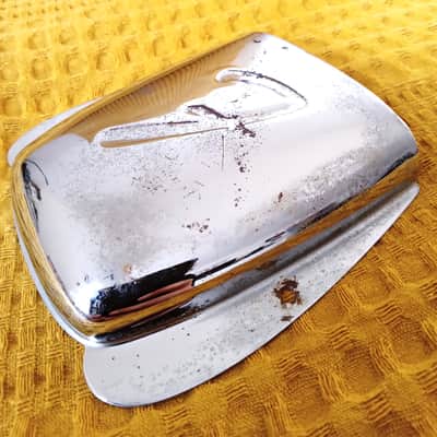 Fender Jazz Bass Original Ashtray Bridge Cover 1960s - Chrome image 2