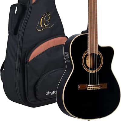 ORTEGA SOLID TOP THINLINE ELECTRIC-CLASSICAL GUITAR (RCE138-T4BK) image 1