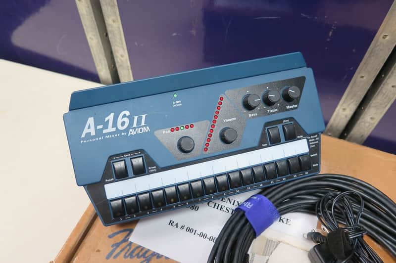 Aviom A-16II Personal Mixer 2010s - Blue image 1