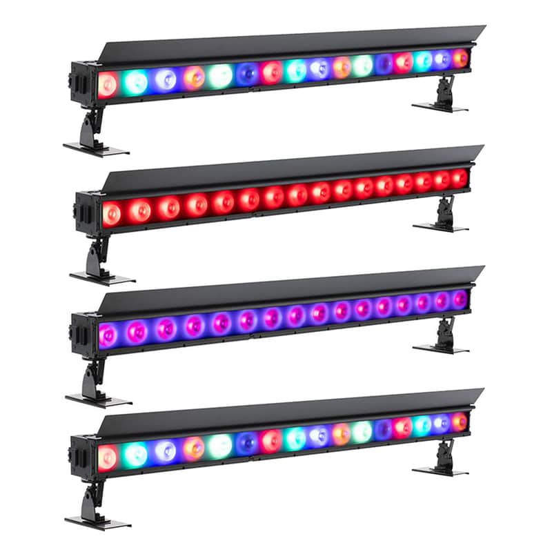 (4) American DJ ADJ ElectraPix Bar 16 Pak DMX RGBAL+UV Bar Lights w/ Flight Case image 1
