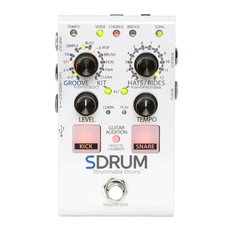 DigiTech SDrum Strummable Drum Pedal for Guitarists and Bassists with BeatScratch Technology (White) image 1