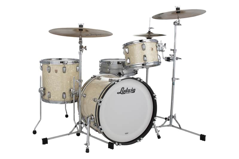 Ludwig Classic Maple Vintage White Marine Pearl Downbeat 14x20_8x12_14x14 Drums Shells Made in the USA NEW Authorized Dealer image 1