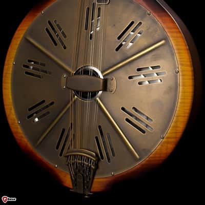 National Reso-Phonic RM1 Mandolin 2025 Walnut Back Figured Maple Top Antique Brass Parts - IN STOCK NOW! image 2
