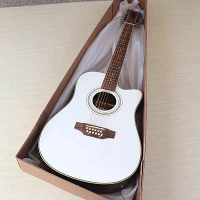 41 Inch White 12 String Acoustic Electric Guitar, Sapele Spruce Body, Mahogany Neck, 20 Frets image 10