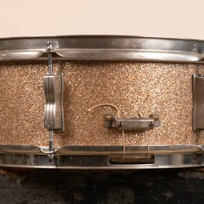 1965 Ludwig 5x14 Champagne Sparkle Pioneer Snare Drum image 4