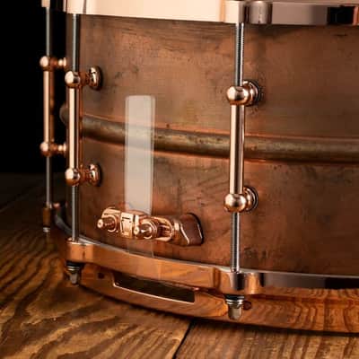Ludwig LC663TC Copper Phonic 6.5x14" 10-Lug Snare Drum with Tube Lugs 2022 - Present - Raw Copper with Copper Plated Hardware image 2
