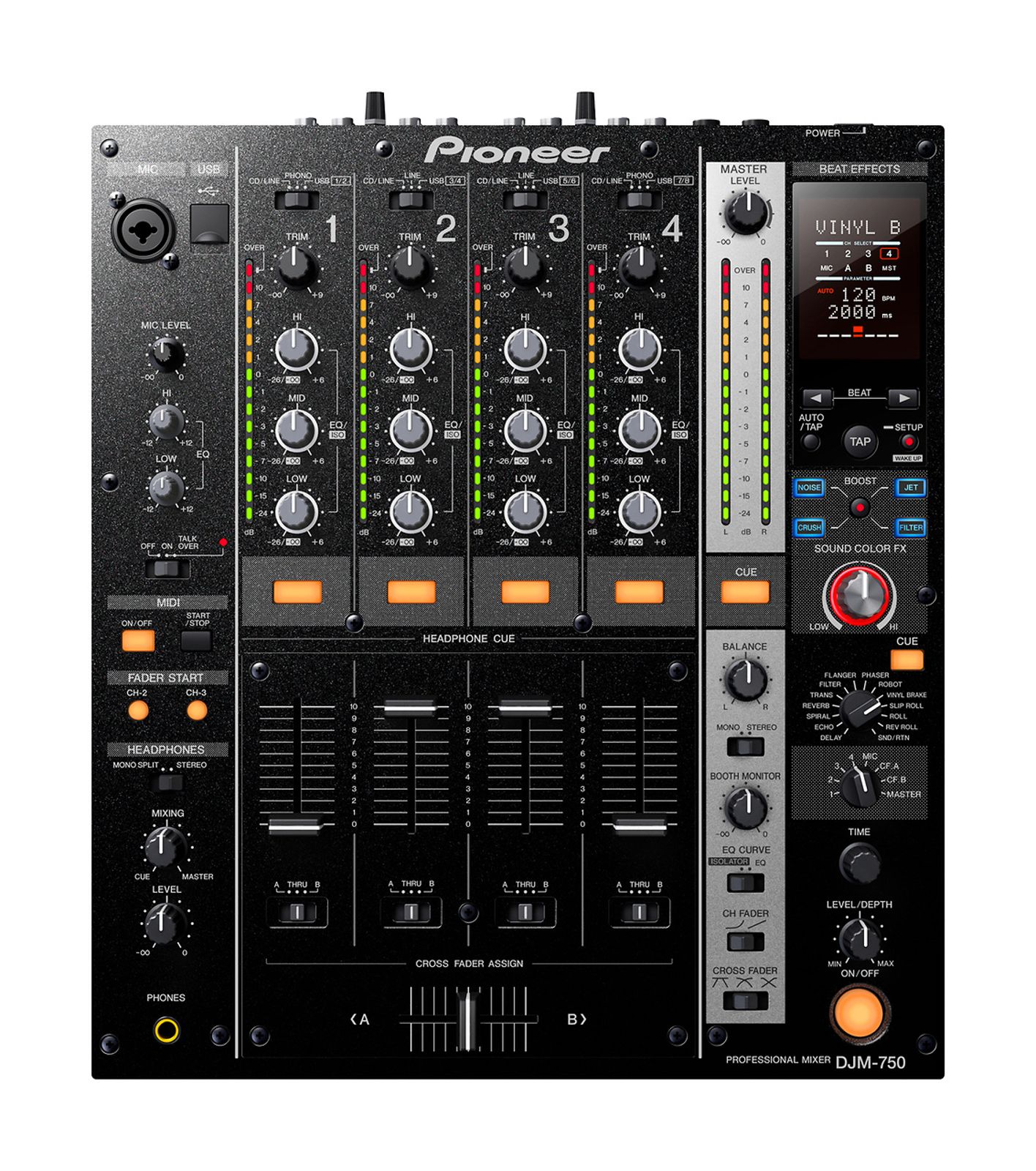 Pioneer DJM-750-K 4-Channel Digital DJ Mixer | Reverb