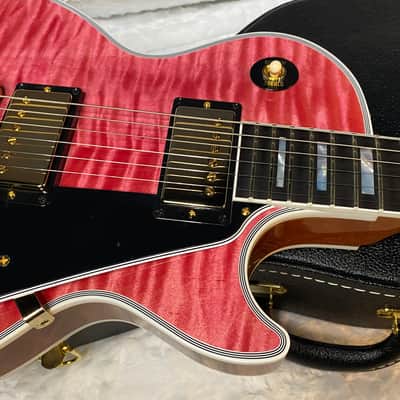 NEW! Gibson Dealer Select Custom Shop Les Paul Custom AAA Figured Top - Transparent Pink - Authorized Dealer - WOW! 8.8 lbs - G05750 image 2