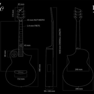 Lindo Neptune V3 Electro Acoustic Guitar with Sapele Back and Sides / Mahogany Neck / Spruce Top / Luminlay Side Dots / Planet Core 12th Fret Inlay - Matte Black image 14