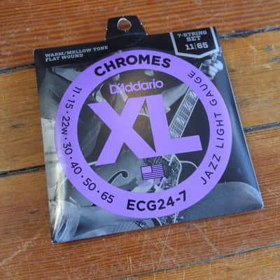 D'Addario ECG24-7 7-String Chrome Flat Wound Electric Guitar Strings