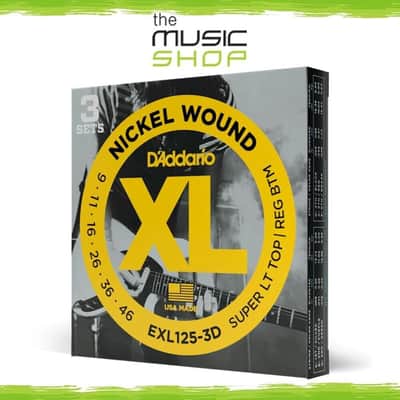 3 Pack, D'Addario XL 9-46 Electric Guitar Strings - EXL125-3D image 1