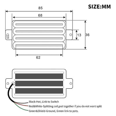 White Guitar Double Hot Blades Humbucker Pickup image 3