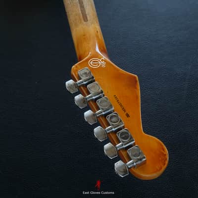 Fender Stratocaster SSH Sunburst / Pelham Blue Heavy Aged Relic by East Gloves Customs image 17
