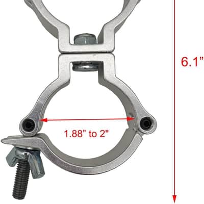 2Pcs 2 Inch Swivel Truss Clamp, Dual Swivel Coupler Pipe Clamps Heavy Duty Stage Lighting Mount Bracket Aluminum Alloy 220 Lbs for 48-51 mm Pipe Black for Stage Lighting image 2