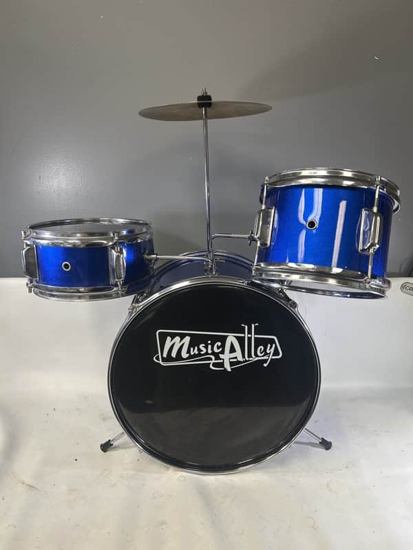 Music Alley 3 Piece Junior Drum Kit Blue image 1