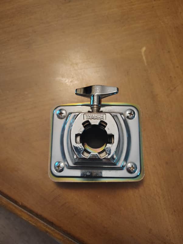 Yamaha Bass Drum Tom Mount Bracket 1990's - Chrome image 1
