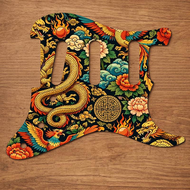 Stratocaster SSS 11 Hole Pickguard USA/Mexico UV Printed Graphics image 1