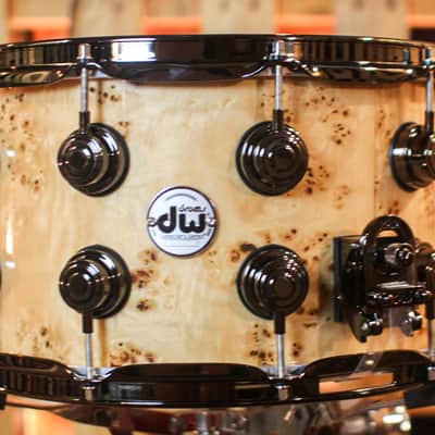 DW 8x14 Collector's Maple VLT Natural Lacquer over Mapa Burl Snare Drum - SO#1409995 image 2