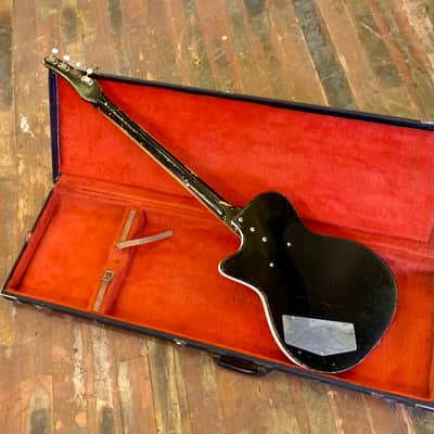 Silvertone 1444 bass guitar c 1960’s Black beauty original vintage USA harmony image 9