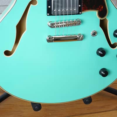 D'Angelico Premier DC Semi-Hollow Double Cutaway - Surf Green image 6