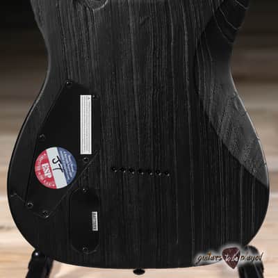 ESP LTD TE-1007 Baritone Swamp Ash Guitar – Black Blast image 7