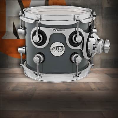 DW Design Series Maple Suspended Tom, 7x8 - Steel Gray Lacquer w/Chrome Hardware (DDLG0708STSG) image 1