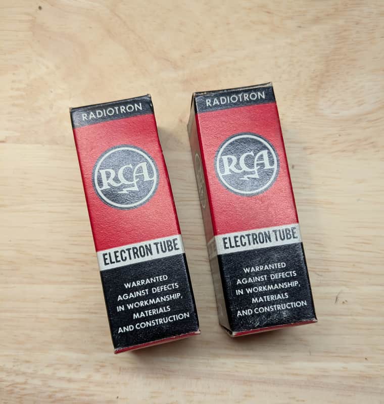 Pair of RCA 12AU7 ECC82 Vacuum Tubes, Gorgeous & Boxed, Audio, Hifi, 1940s WWII image 1