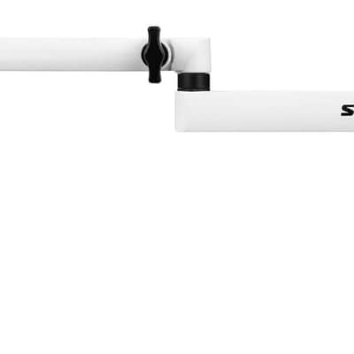 Shure by Gator SH-BROADCAST2 Shure Low-Profile Desktop Microphone Boom Stand, White image 3
