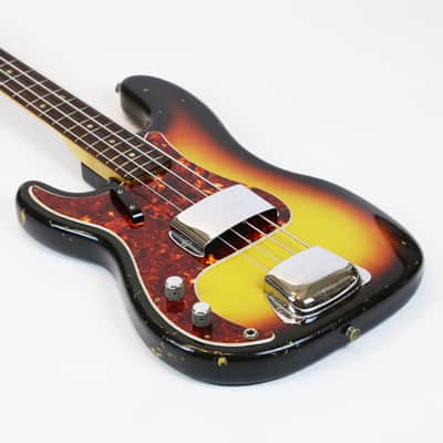 1966 Fender Precision P Bass Vintage 100% All Original Left-Handed Sunburst Lefty ‘66 P-Bass with Vintage No Logo Pre-CBS Hard Case image 4