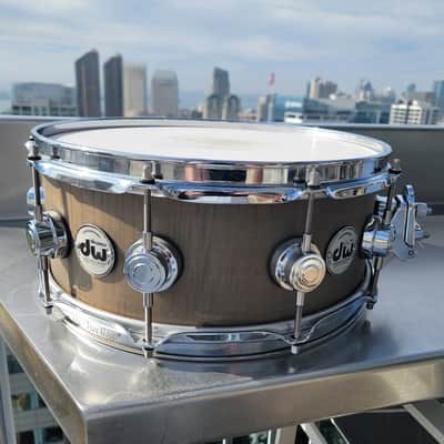 DW Collector's Series Eucalyptus /Maple Exotic HVLT Snare, Natural Satin, 5x14 image 16