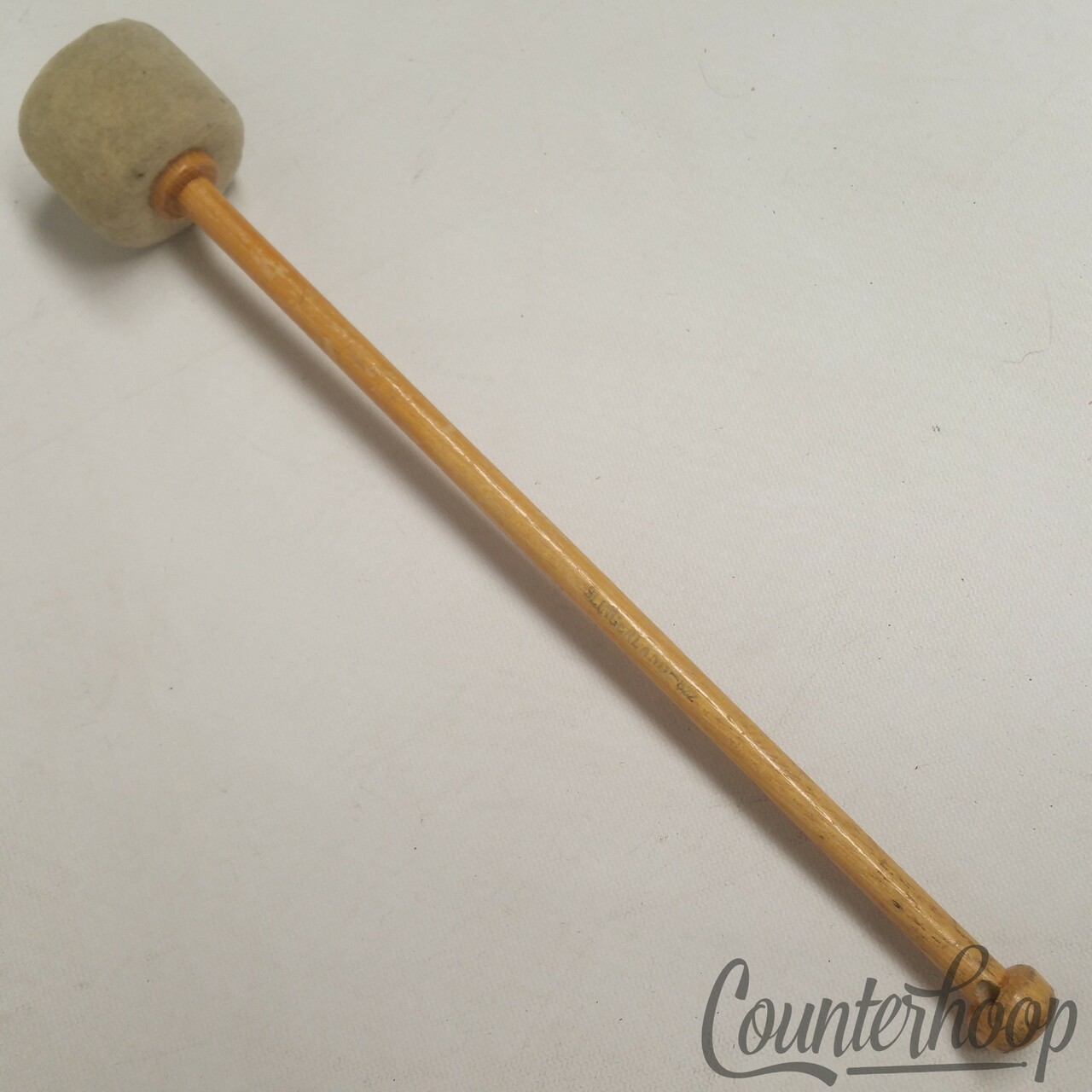 Slingerland 822 Marching Bass Drum Mallet Wood Handle Felt Vintage 50s Green Ink — main photograph