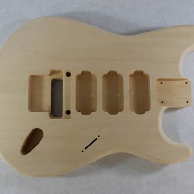 Unfinished Basswood HHH guitar body - fits Fender Strat Stratocaster neck Floyd Rose J978 image 1