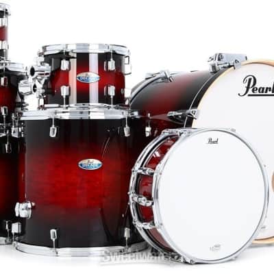 Pearl Decade Maple DMP927SP/C 7-piece Shell Pack with Snare Drum - Gloss Deep Red Burst (DM7PC-RBd1) image 5