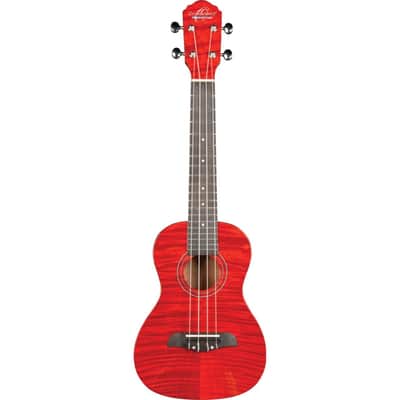 Oscar Schmidt OU2TF Flame Mahogany Tenor Ukulele, Trans Red image 1