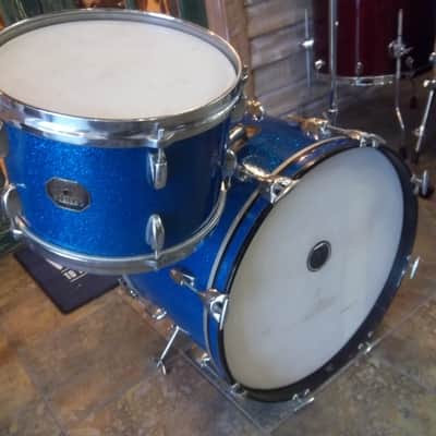 Vintage 1970's Gretsch 3 Piece Drum Kit - The One Nighter in Blue Sparkle image 5