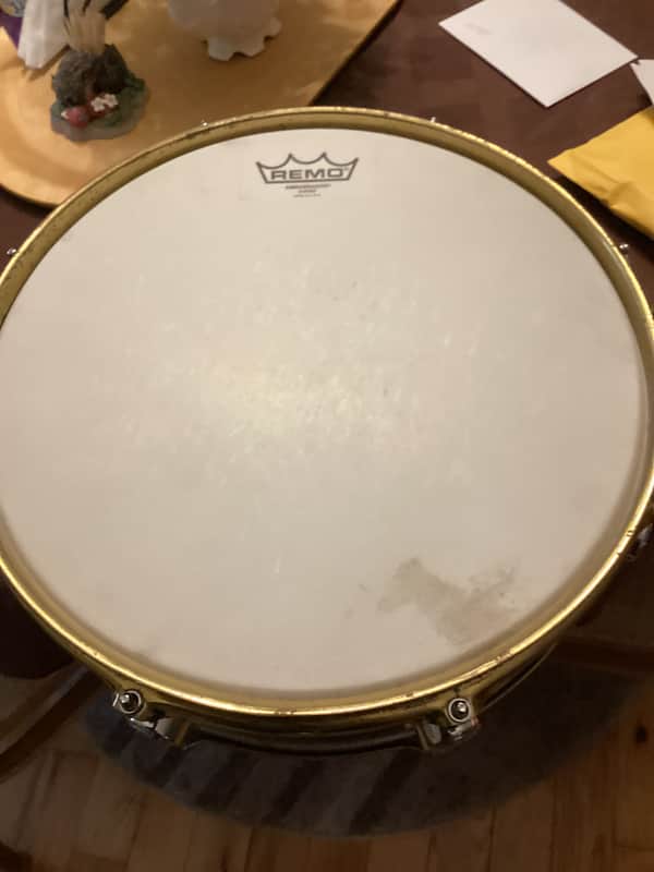 Camco  Aristocrat 14×5 white moire snare drum image 1