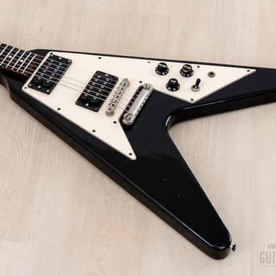 1990 Greco FV-650 Flying V Vintage Guitar Black, Japan Fujigen image 9