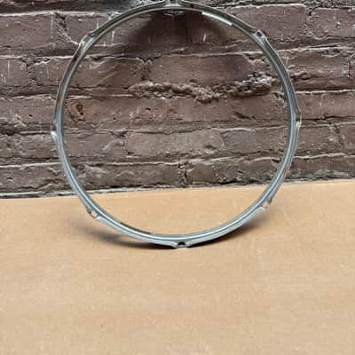 Unbranded 15" 8-Lug Drum Hoop / Rim – Chrome-Plated Steel – Vintage Replacement Part – Fair Condition image 1