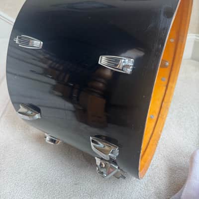 Ludwig Vintage 22” x 14” Bass Drum Shell w Lugs 70s - Black Cortex image 2