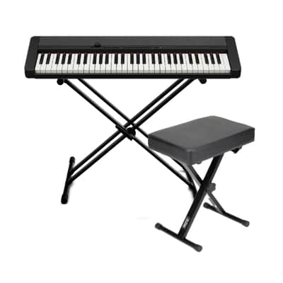 Casio Casiotone CT-S1 61-Key Touch Response Portable Keyboard (Black) Bundle with Stand and Bench (3 Items) image 1